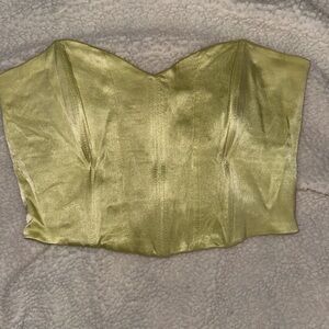 Zara Elegant Yellow Cropped Corset Top
